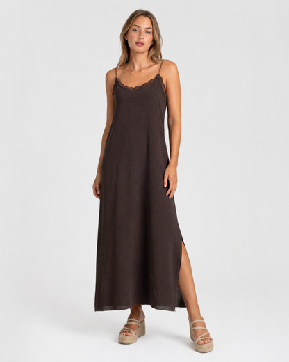 Vestido Lencero Largo con Encaje®