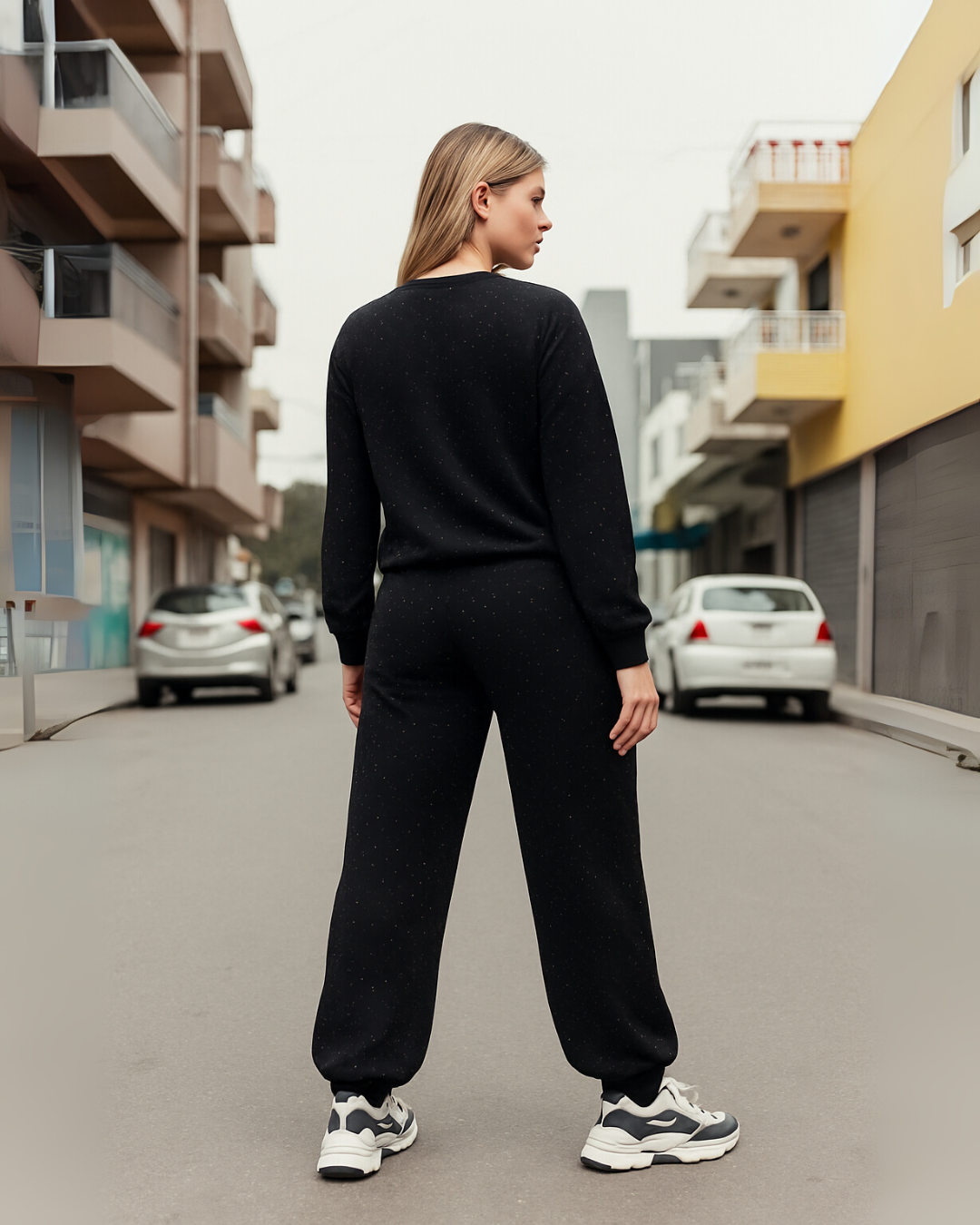 Conjunto Estructurado con un Toque de Glamour Brillante Para Mujer