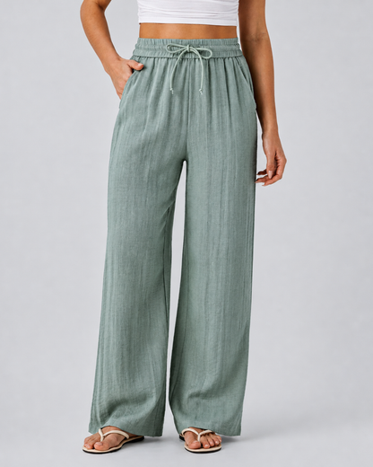 Pantalón de Pierna Ancha con Cintura Alta