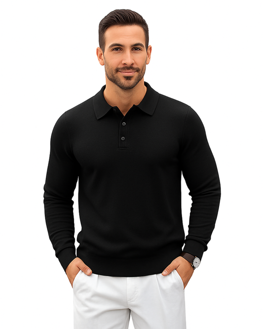 Polo clásico manga larga de punto para hombre®