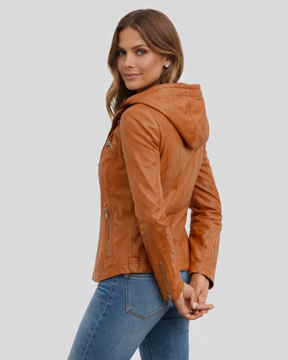 Chaqueta de Cuero de Alta Gama para Mujer