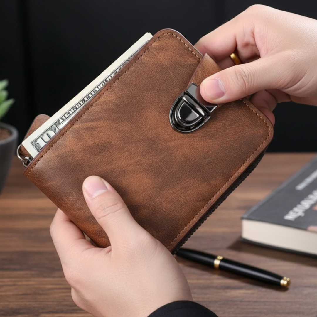Billetera Vintage Compacta con Cremallera®