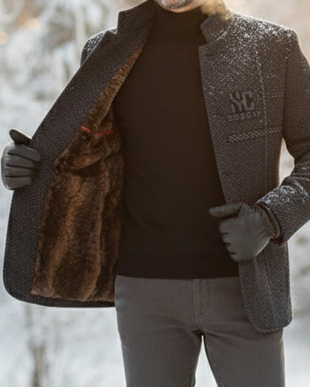 Chaqueta Térmica de Punto para Hombre con Cuello Subido®