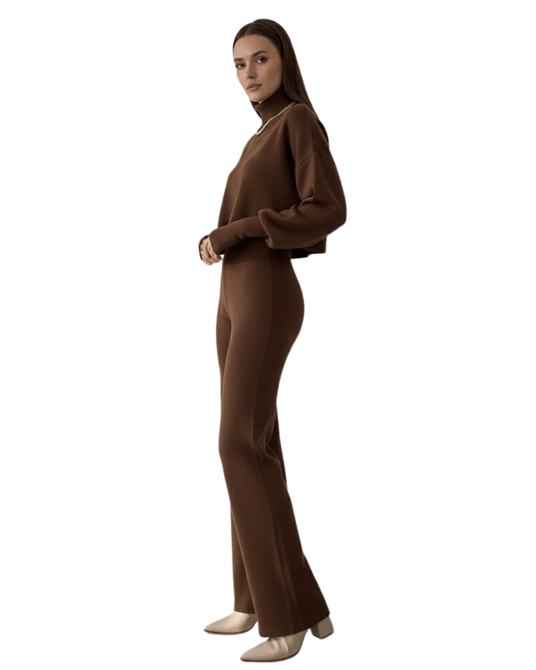 Conjunto de dos piezas de top de cuello alto para mujer®