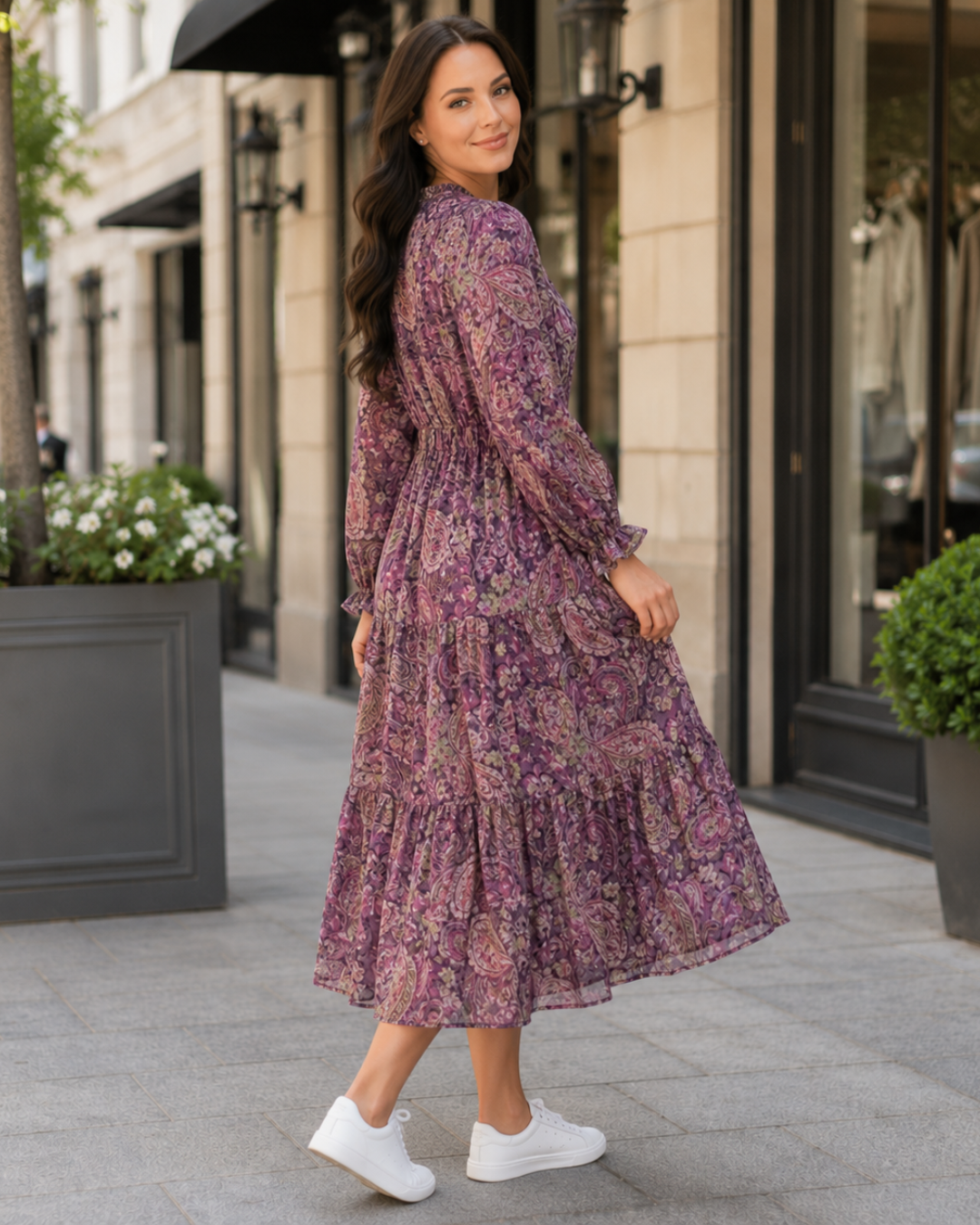 Vestido Estampado con Cintura Ajustable®