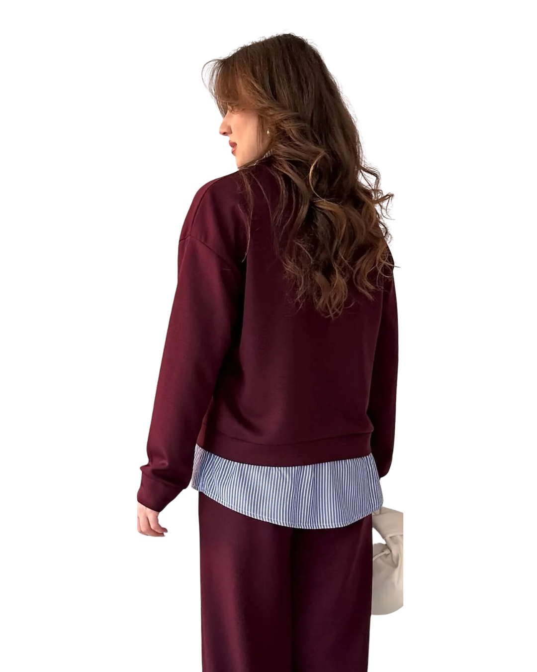 Conjunto Elegante con Efecto Doble Capa y Pantalón Recto