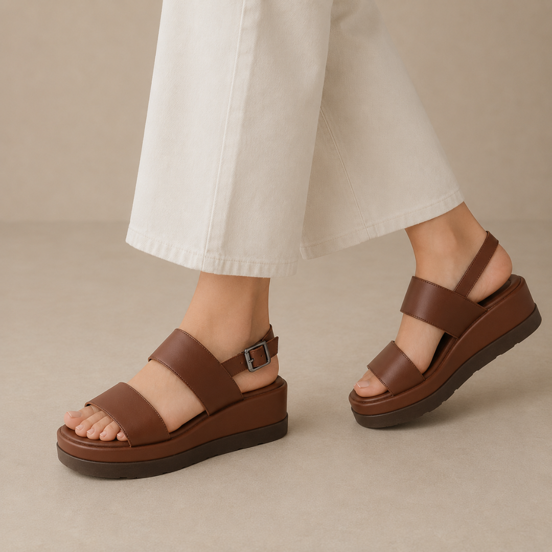 Sandalias de plataforma con doble tira