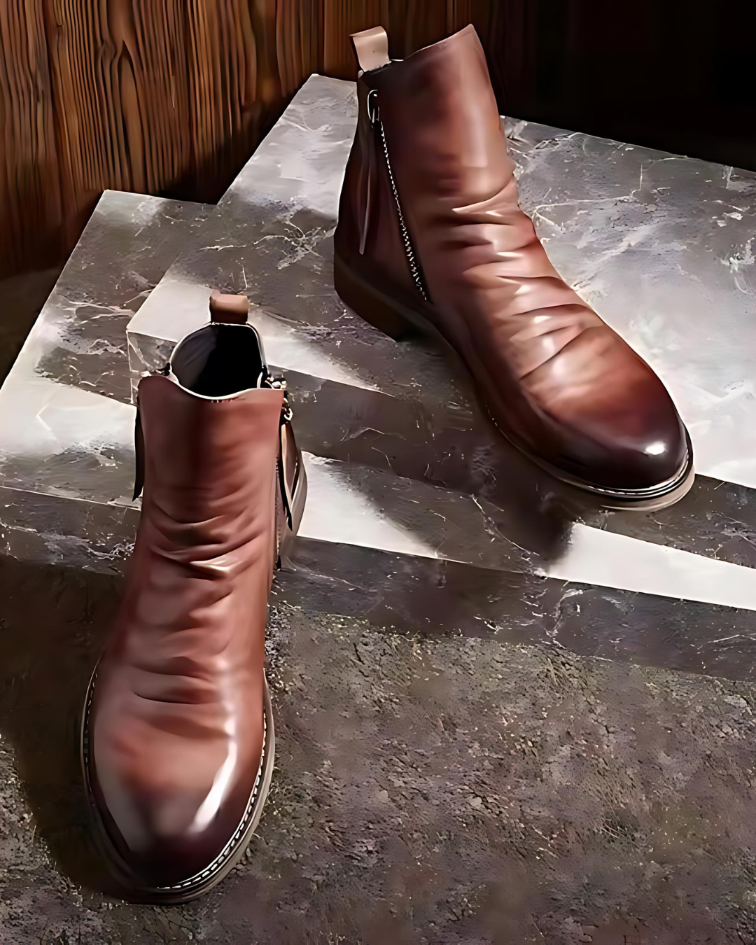Botines Vintage con Cremallera para Hombre®
