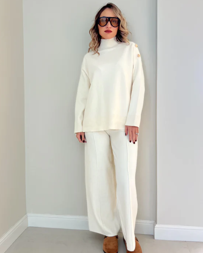 Conjunto de punto sofisticado para mujer