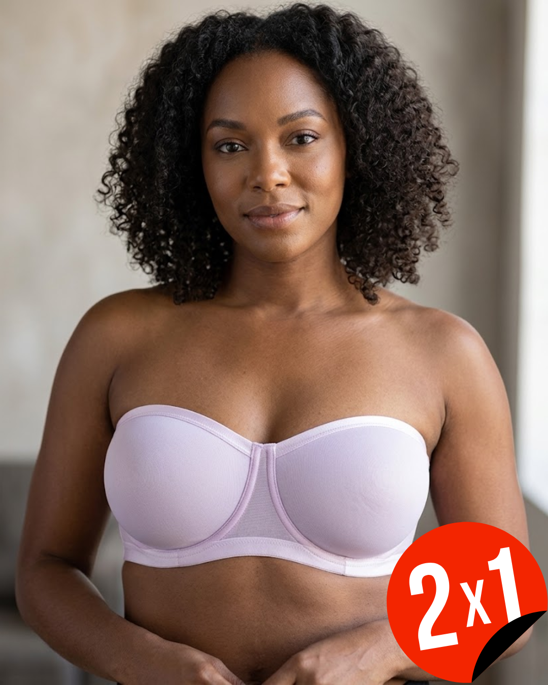 Sujetador Bandeau Sin Tirantes con Copas Moldeadas y Banda Ancha (OFERTA 2X1)®