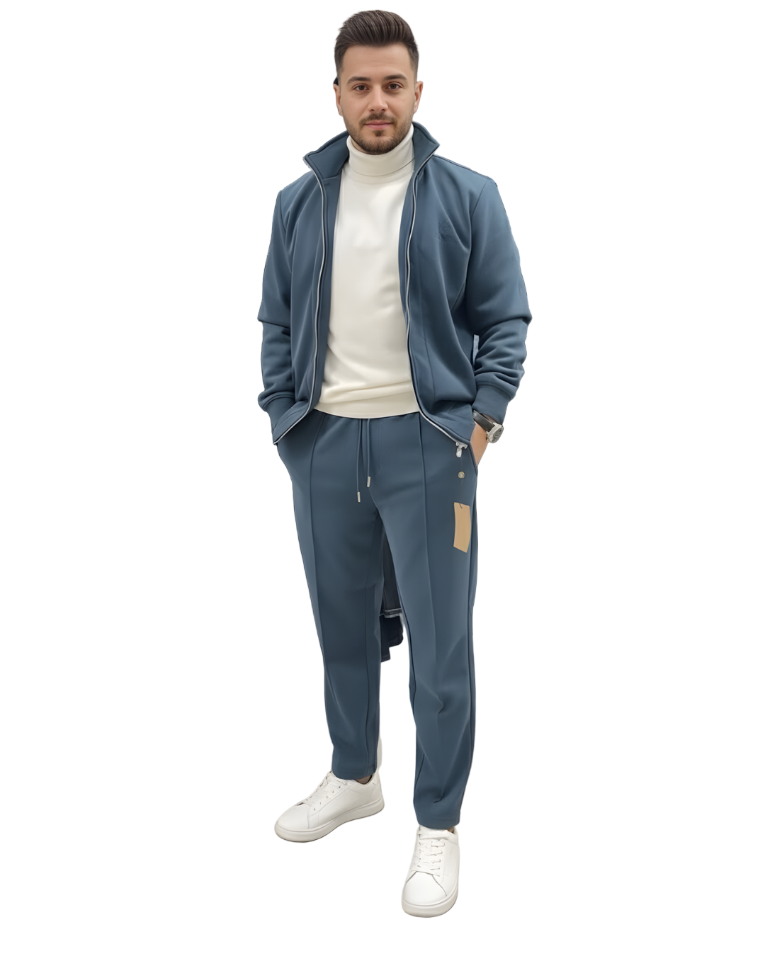 Conjunto deportivo bordado de dos piezas muy versátil para hombre