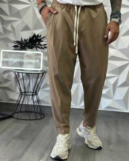 Pantalón Casual de Corte Relajado con Cintura Elástica Para Hombre