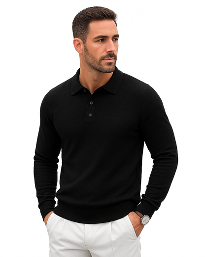Polo clásico manga larga de punto para hombre®