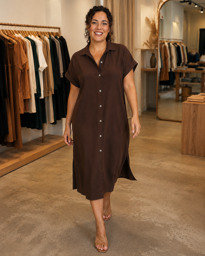 Vestido Camisero Midi de Corte Fluido®