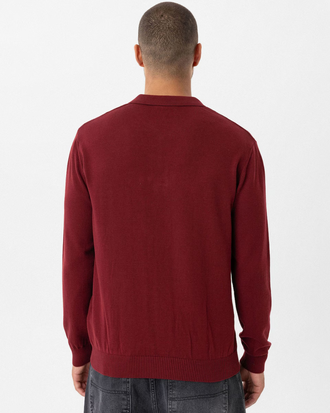 Jersey de Punto Fino con Cuello Polo y Diseño Clásico para Hombre