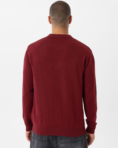 Jersey de Punto Fino con Cuello Polo y Diseño Clásico para Hombre
