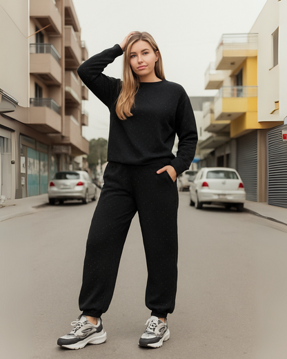 Conjunto Estructurado con un Toque de Glamour Brillante Para Mujer