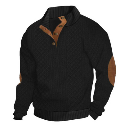 Jersey informal de manga larga con coderas para hombre®