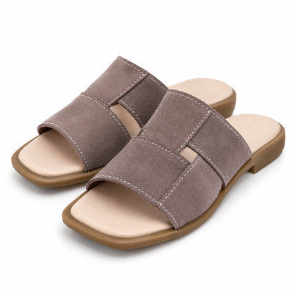 Sandalias planas con tira ancha