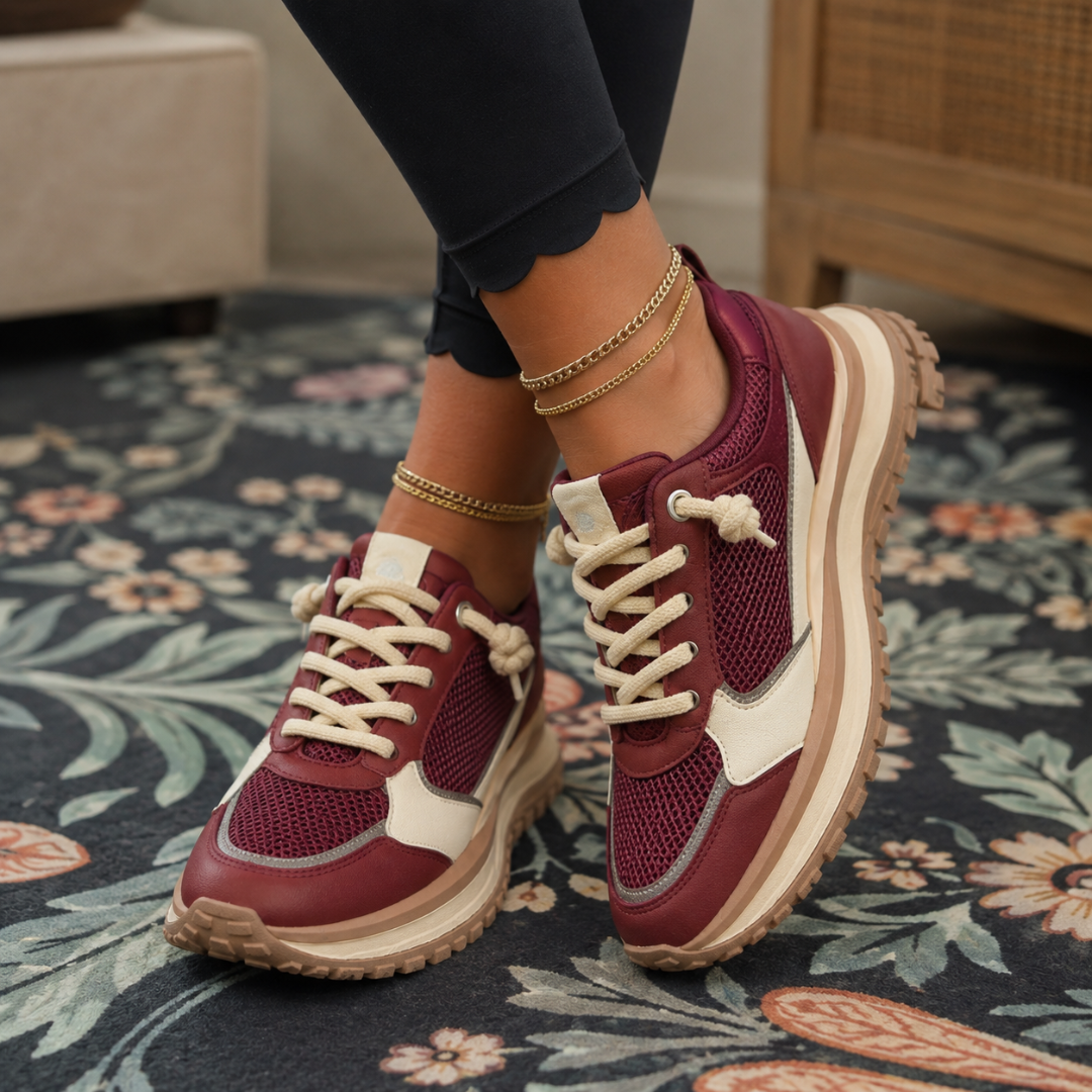Zapatillas Casuales con Suela Elevada y Malla Transpirable