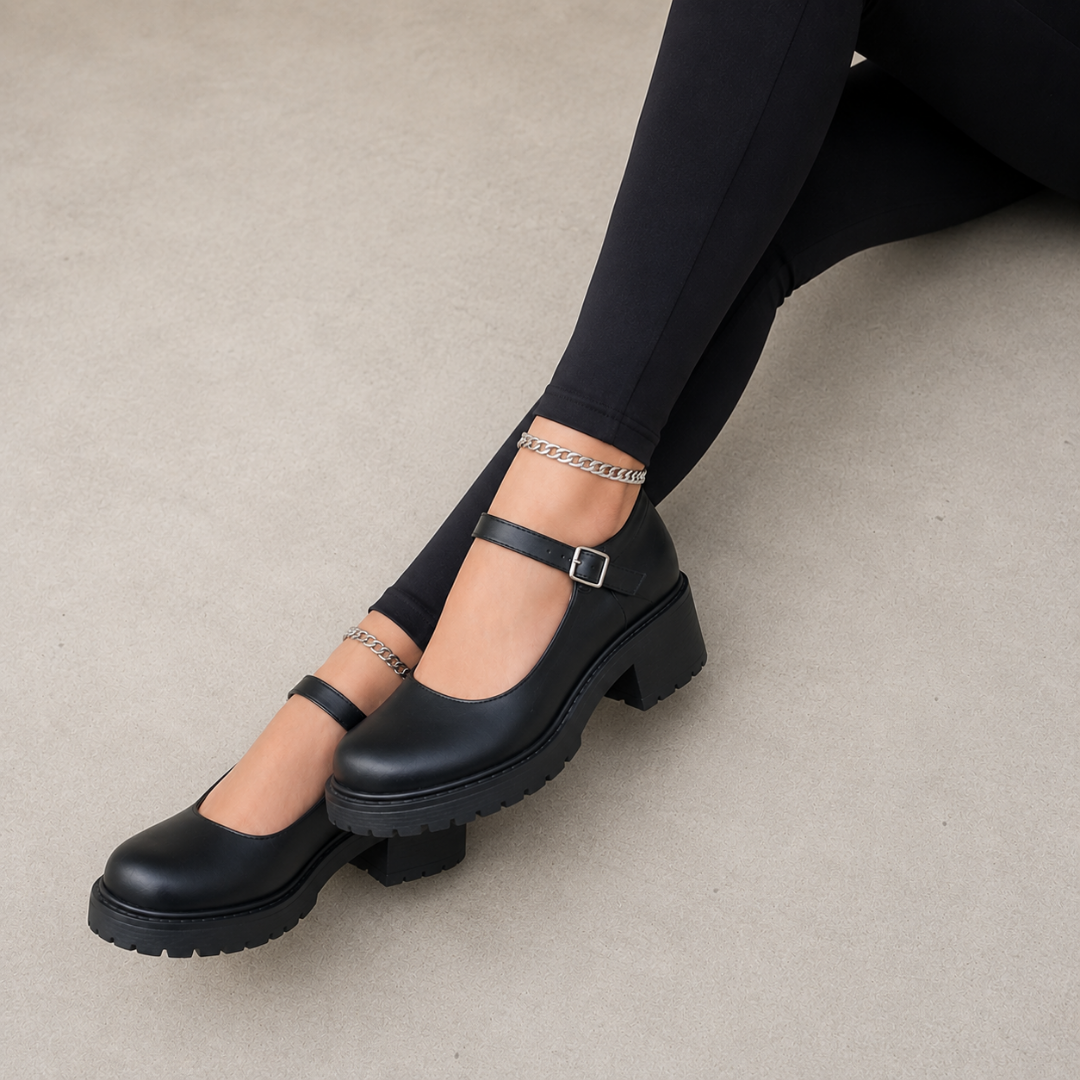 Zapatos con Tacón Ancho y Hebilla Ajustable®