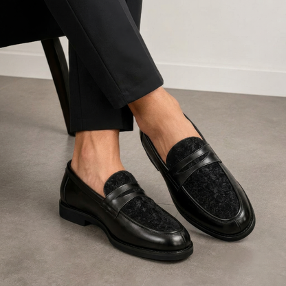 Mocasines de cuero con ante