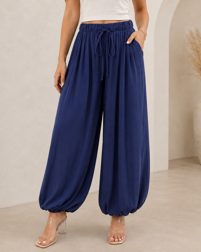 Pantalón Bombacho Fluido con Cintura Ajustable®