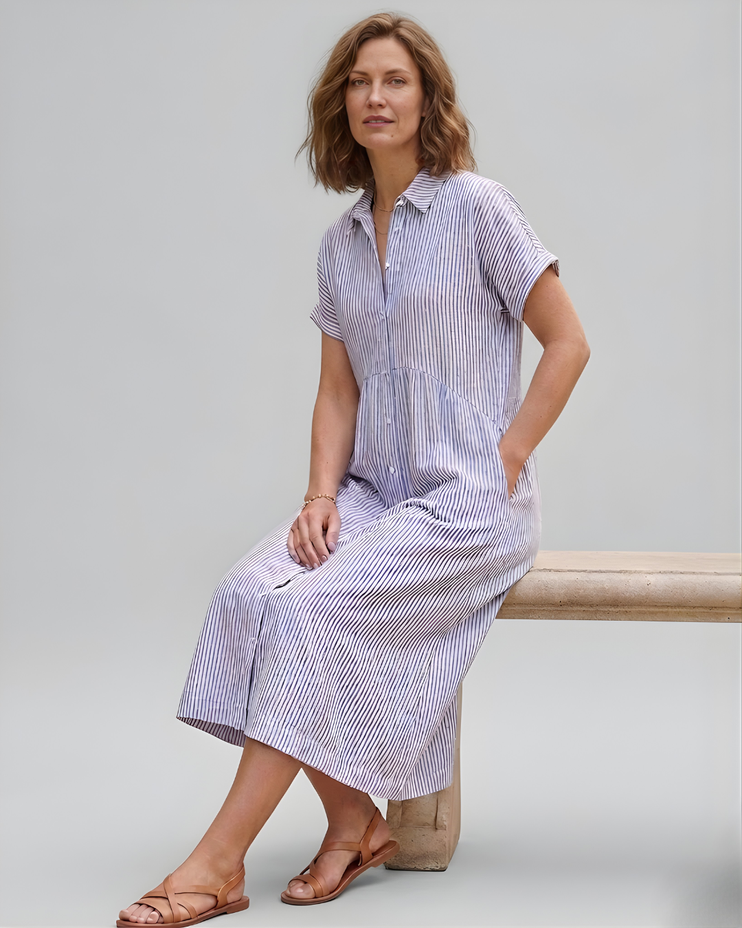 Vestido Camisero de Rayas Roma