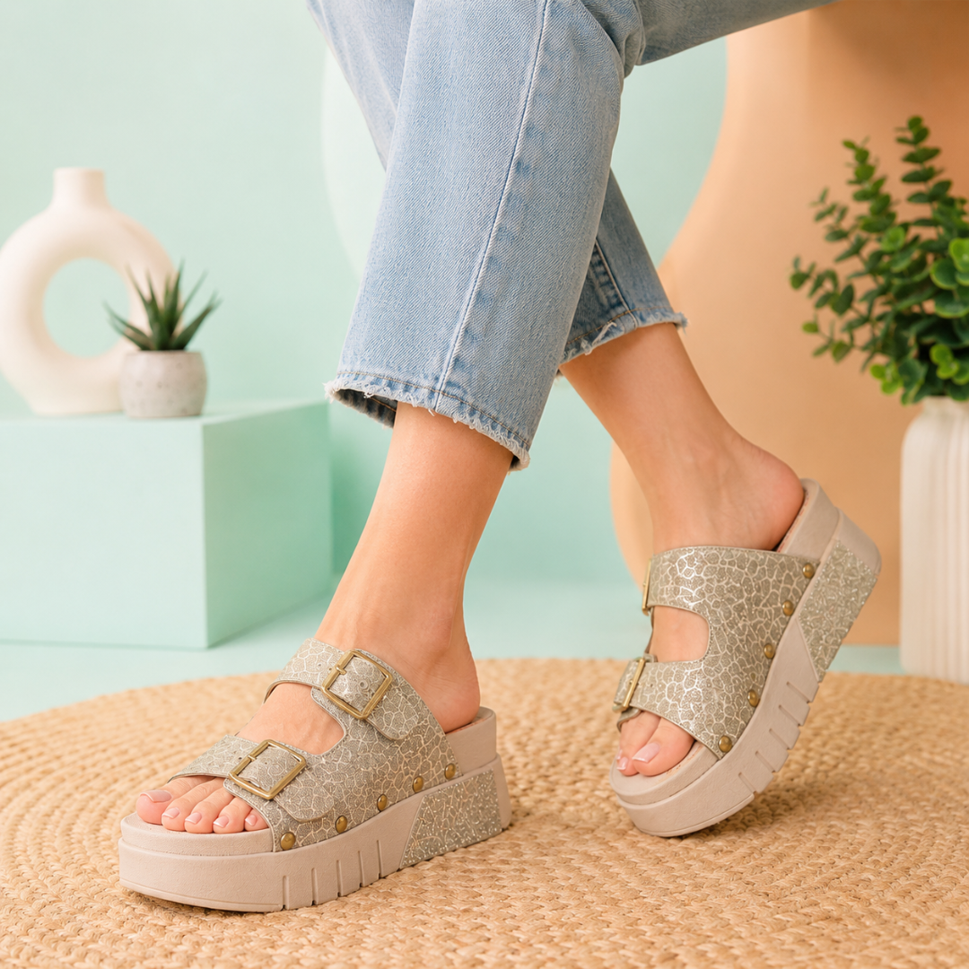 Sandalias de Plataforma con Brillos