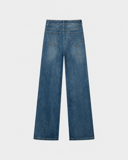 Pantalones de mezclilla anchos de cintura alta