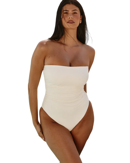 Traje de Baño de Una Pieza con Efecto Moldeador y Detalle Fruncido