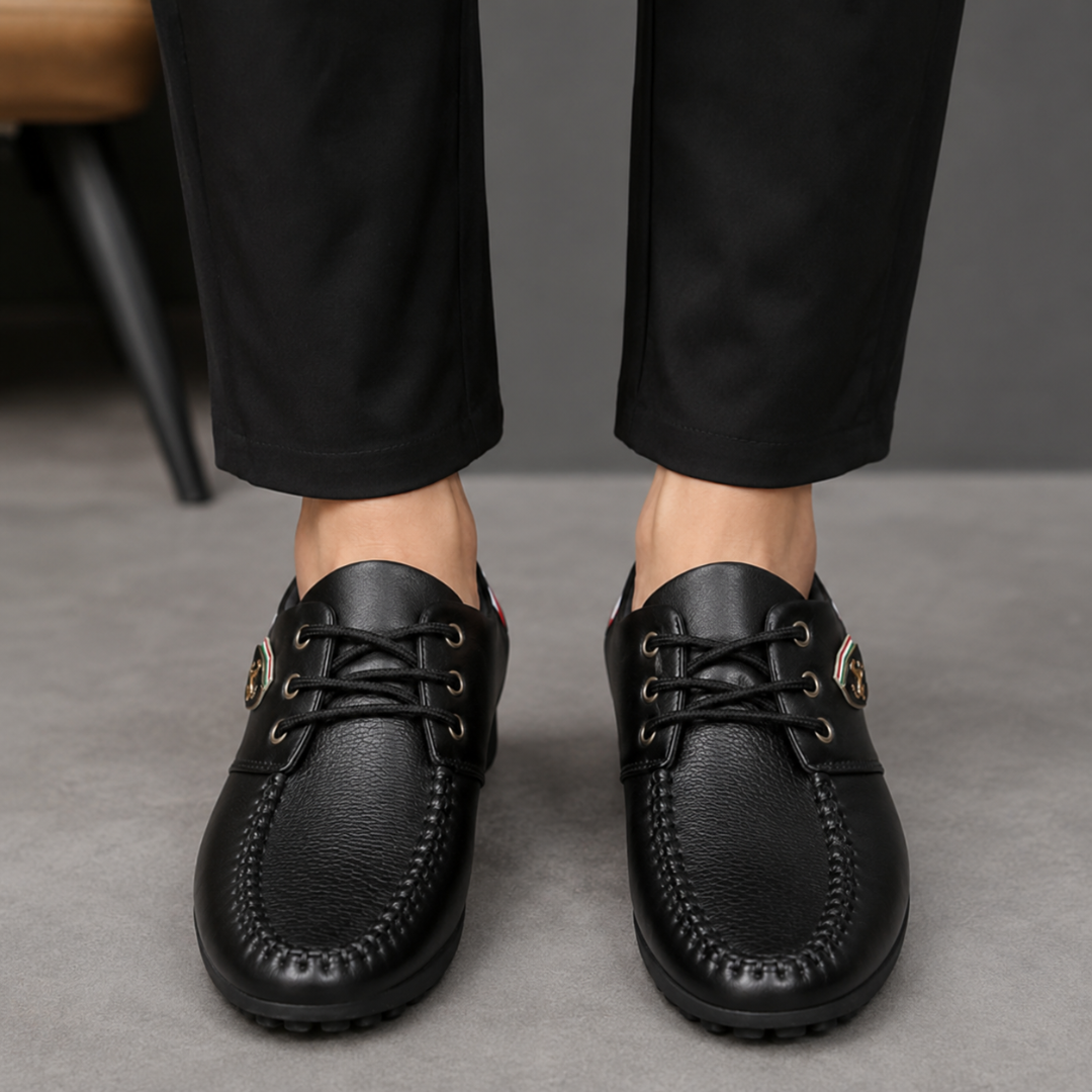Zapatos Informales con Cordones y Costuras Visibles