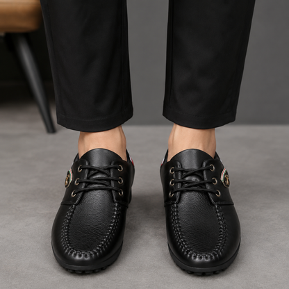 Zapatos Informales con Cordones y Costuras Visibles