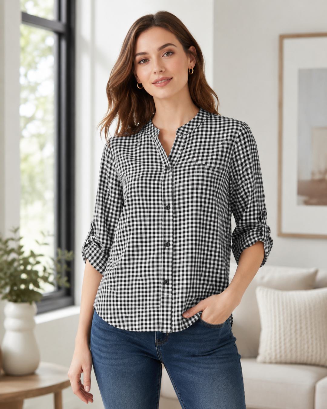 Blusa de Cuadros Estilo Florencia®