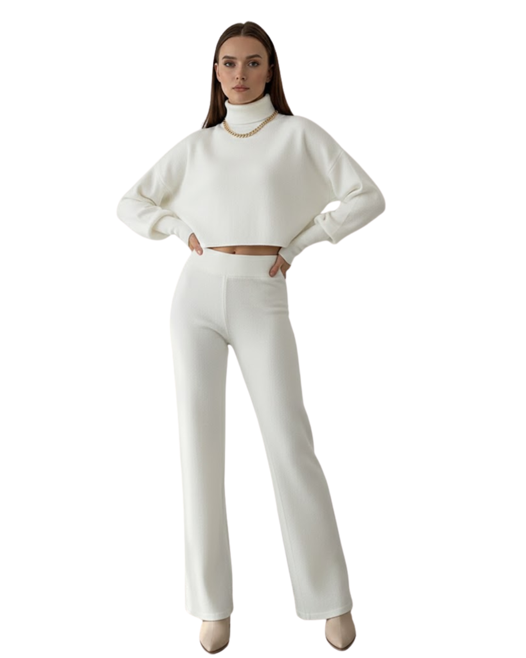 Conjunto de dos piezas de top de cuello alto para mujer®