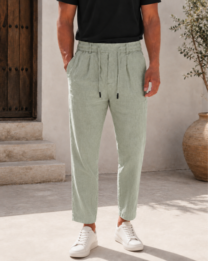 Pantalón Casual de Lino con Cintura Elástica®