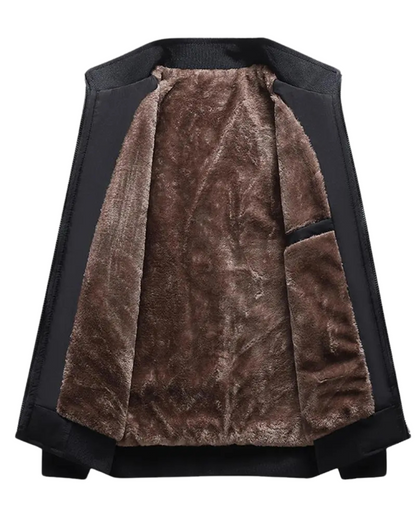 Chaqueta de Lana para Hombre con Forro Térmico y Cremallera