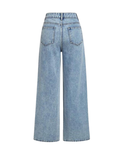 Pantalones Vaqueros de Pierna Ancha con Brillo Para Mujer®