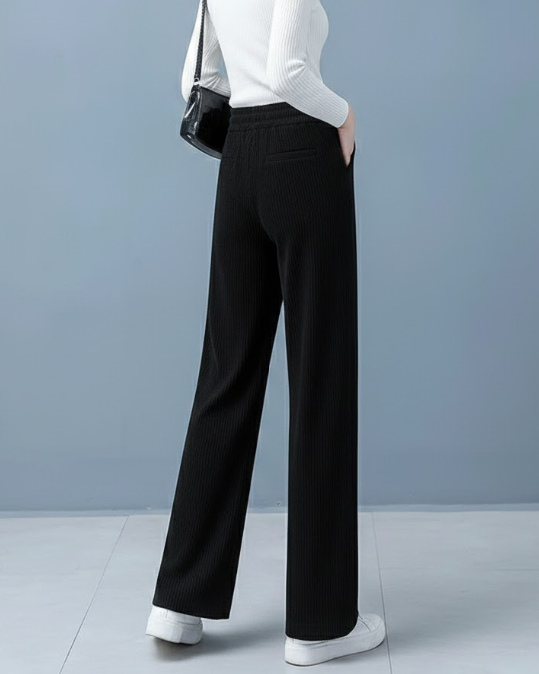 Pantalones anchos de terciopelo informales para mujer