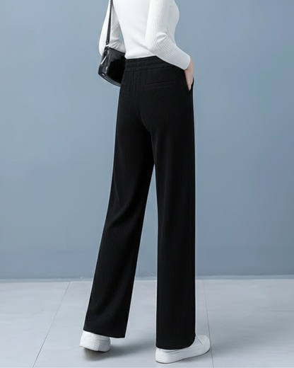 Pantalones anchos de terciopelo informales para mujer