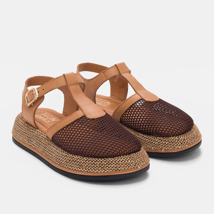 Sandalias con Tira en T y Panel de Rejilla®