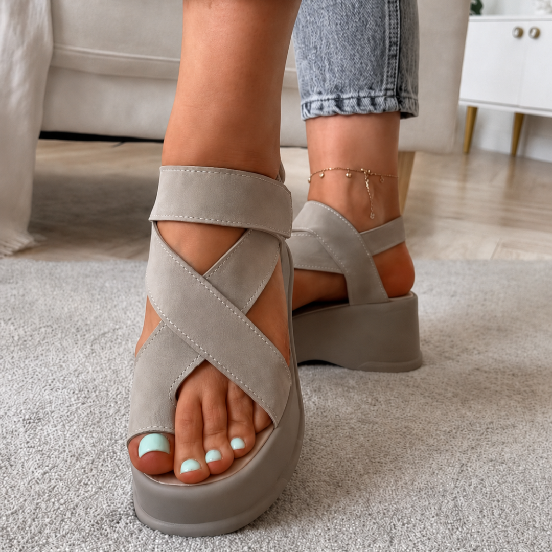 Sandalias de Plataforma con Tiras Cruzadas