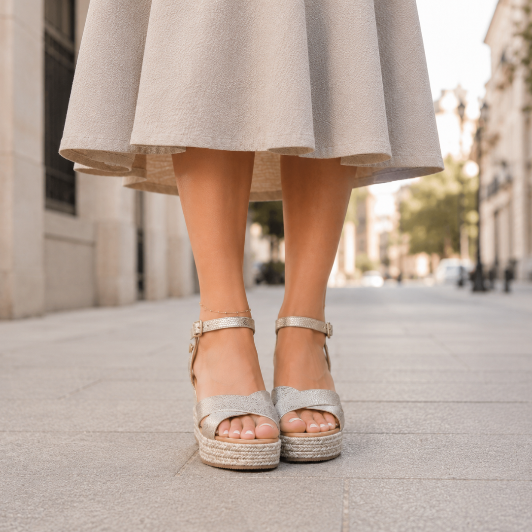 Sandalias de Cuña con Tiras Cruzadas®
