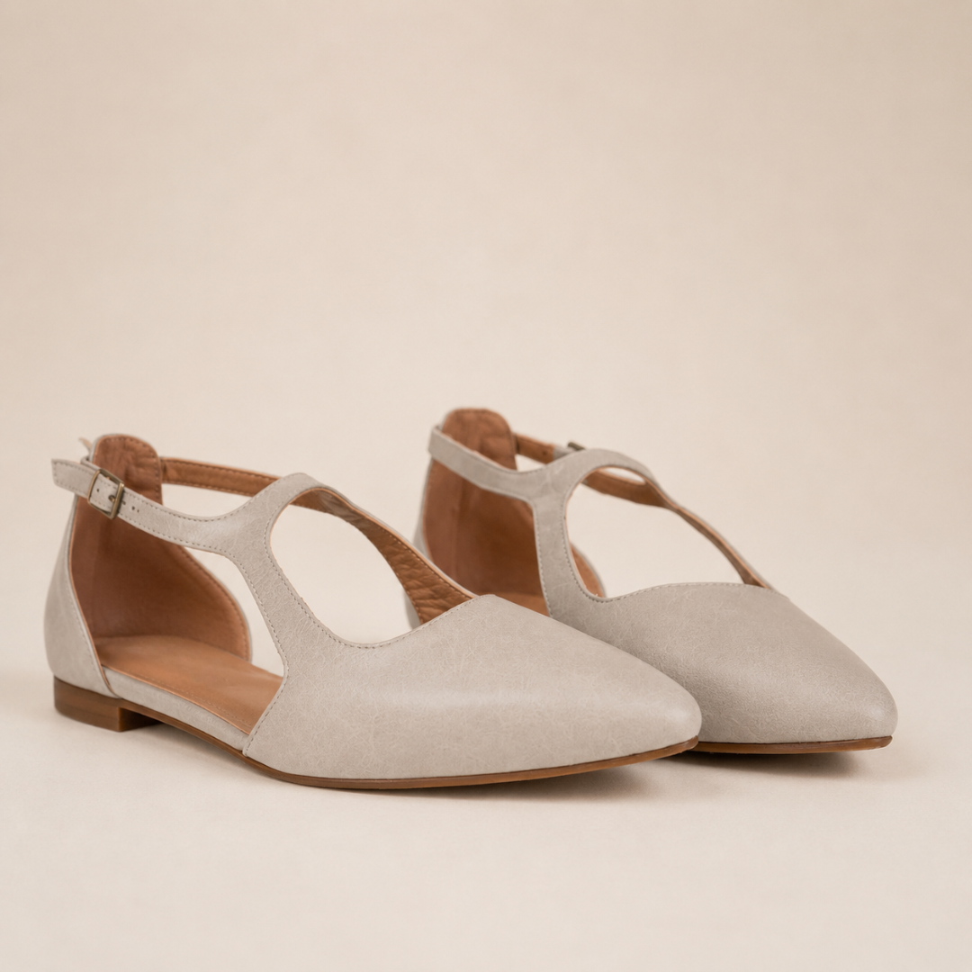 Bailarinas de piel con diseño T-Strap®