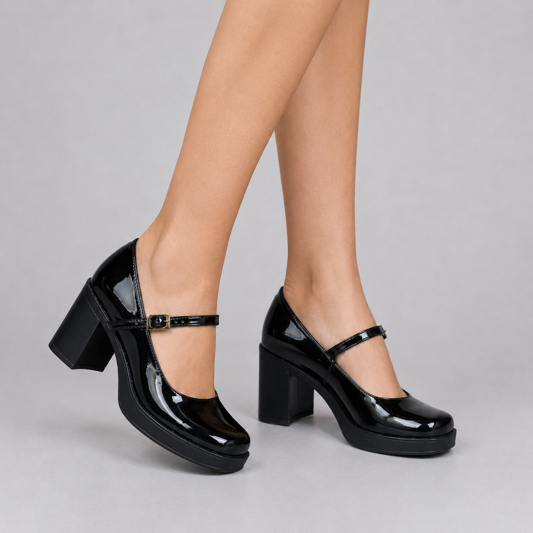 Tacones acharolados con plataforma®