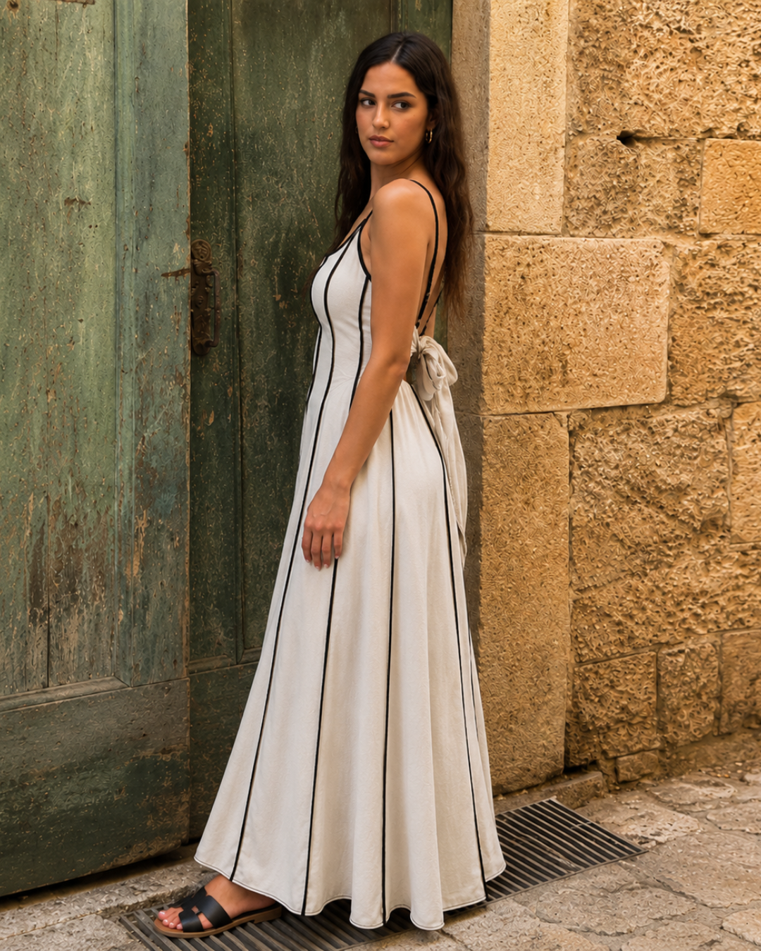 Vestido Largo con Tirantes Finos