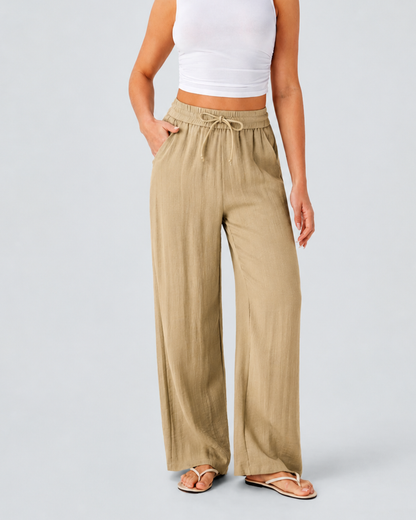 Pantalón de Pierna Ancha con Cintura Alta