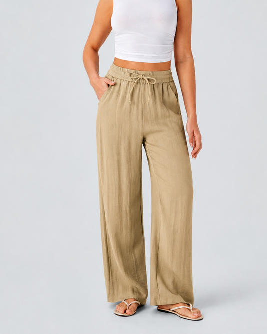 Pantalón de Pierna Ancha con Cintura Alta