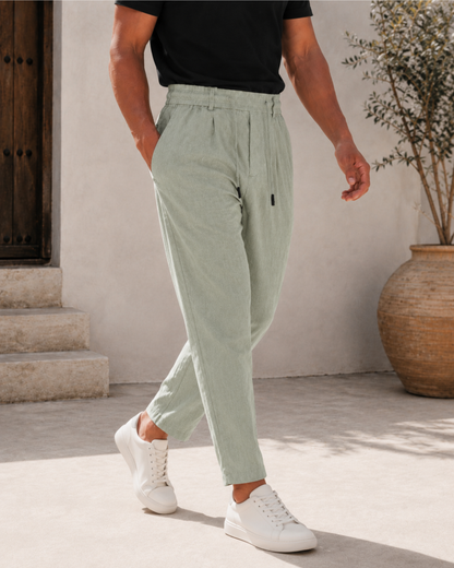 Pantalón Casual de Lino con Cintura Elástica®