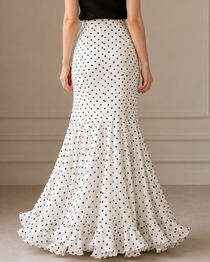 Falda Maxi con Estampado de Lunares®